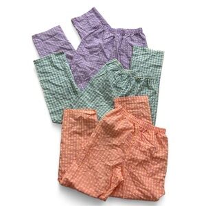 Boho Gingham Lounge Pants Lot 3, Cottagecore Retro Pastel Lightweight Small L